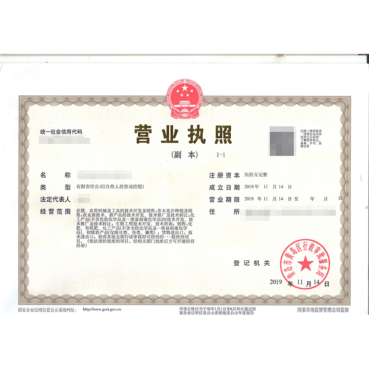 青岛公司执照